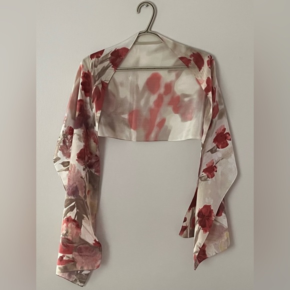 Women’s Cynthia Rowley Pink/Rose Pansy’s Floral Print Vintage Silk Scarf - Picture 4 of 16